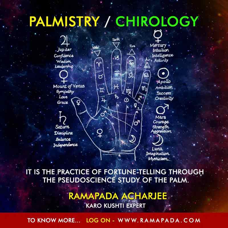 palmistry chirology hand reading astrology lines meaning palm reading expert Ramapada Acharjee india