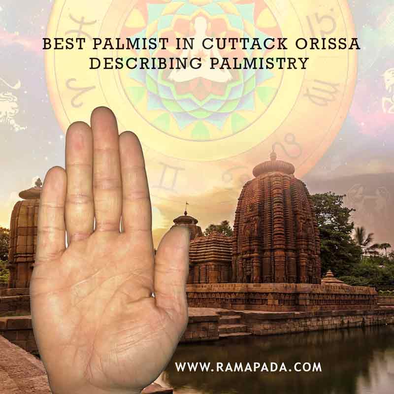 best palmist in Cuttack, Orissa, explaining palmistry hand-reading lines, life, career, and future prediction Ramapada Acharjee