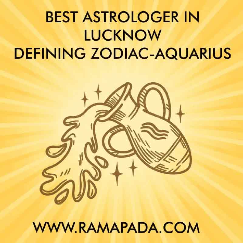 Best astrologer in Lucknow explaining Aquarius zodiac sign with water bearer symbol illustration