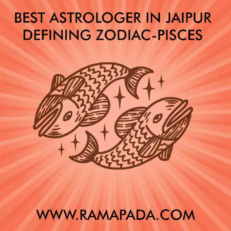 Best astrologer in Jaipur explaining Pisces zodiac sign with fish symbol illustration