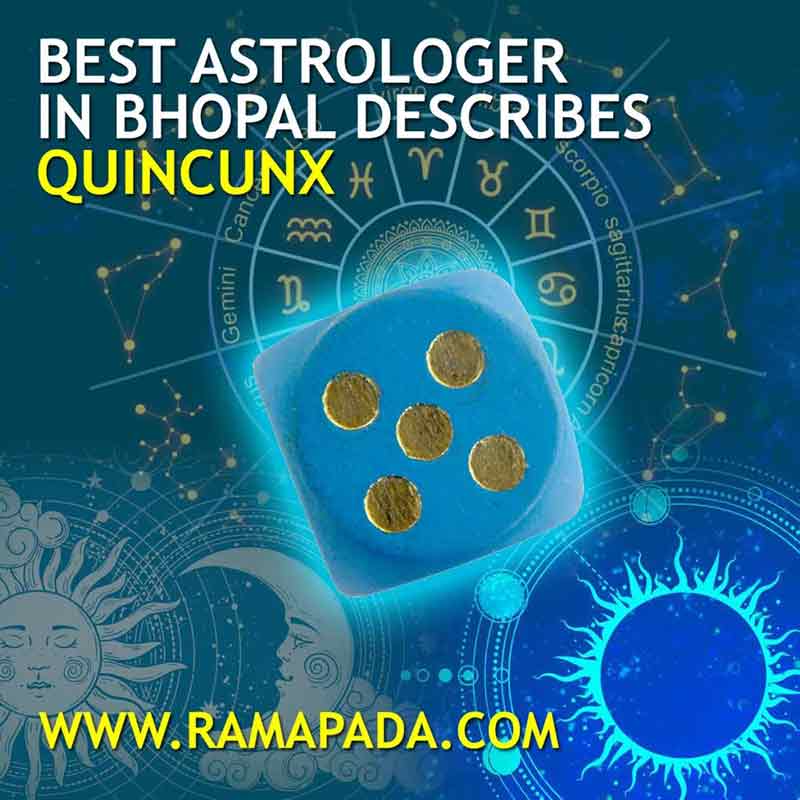 Best astrologer in Bhopal explaining quincunx aspect in astrology with zodiac chart