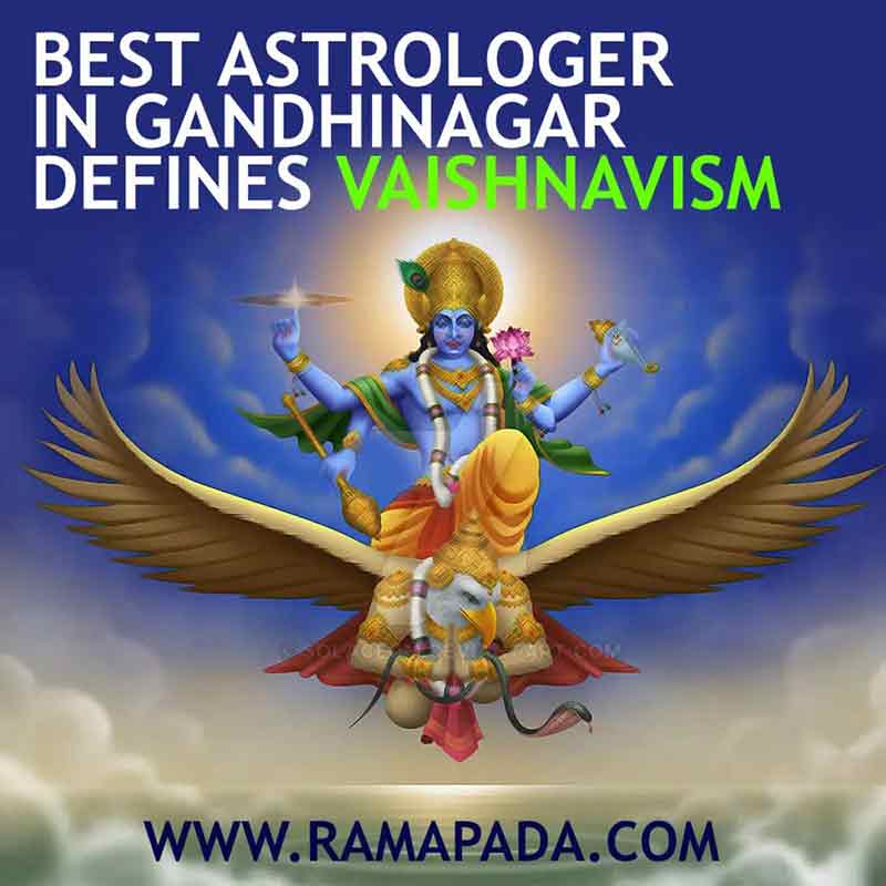 Best astrologer in Gandhinagar explaining Vaishnavism with Lord Vishnu and Garuda in Hindu tradition