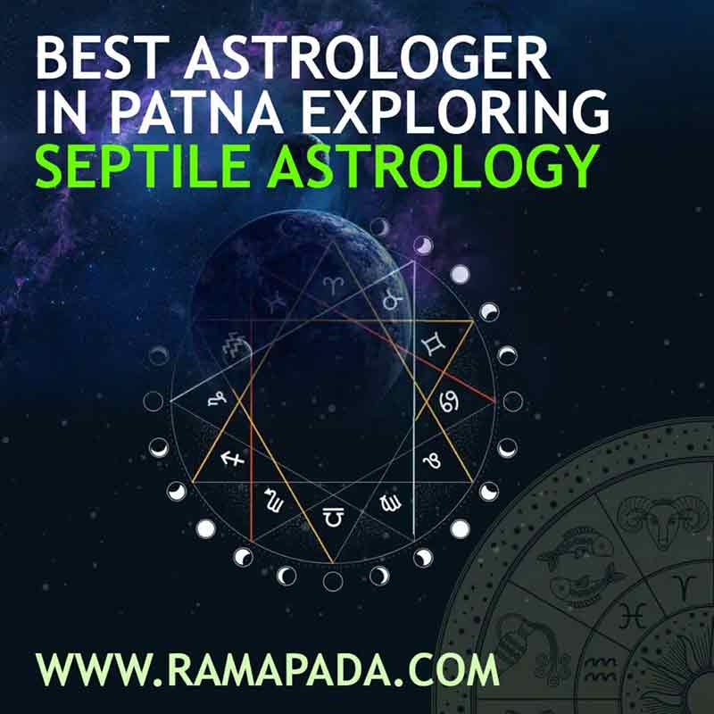 Best astrologer in Patna explaining septile astrology aspect with zodiac chart