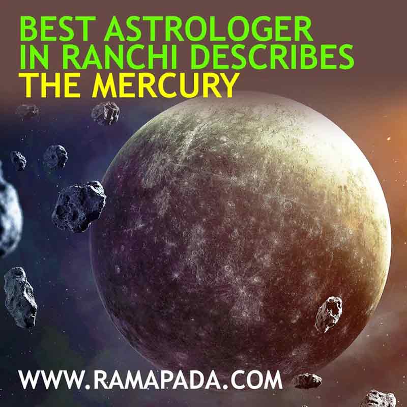 The best astrologer in Ranchi describing Mercury in astrology with planet and space background