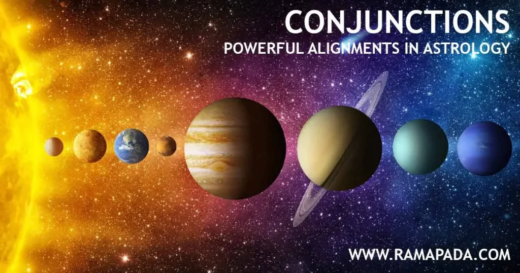 Planetary conjunctions in astrology showing aligned planets and cosmic energy influence