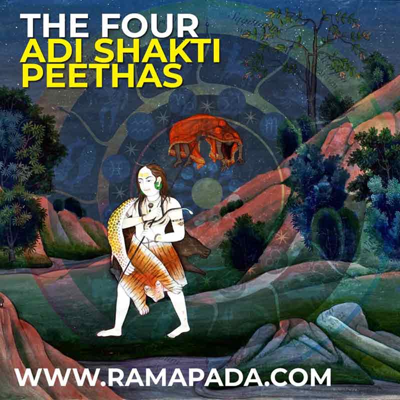 The Four Aadi Shakti Peethas representing sacred Hindu spiritual sites and divine feminine energy