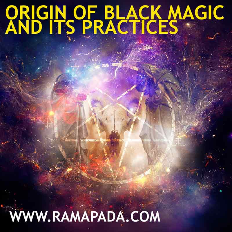 A mystical illustration representing the origin of black magic and occult practices