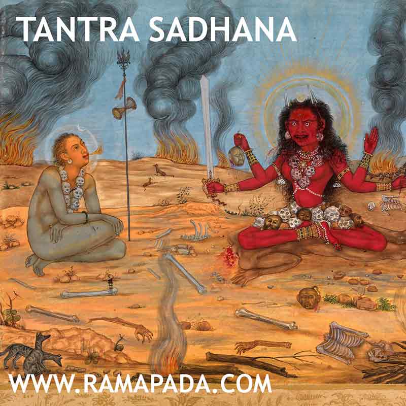 Tantra Sadhana spiritual practice image with goddess Kali and tantric meditation ritual