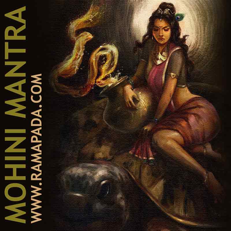 Mohini Mantra spiritual illustration with mystical feminine energy and tantra symbolism