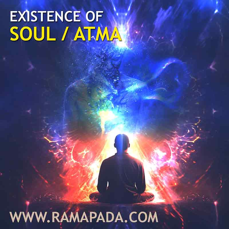 Existence of soul, atma, meditation, spiritual energy, cosmic consciousness illustration